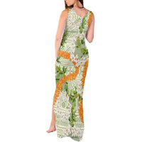 Aloha Festive Hawaii Tank Maxi Dress Mokihana - Maile Leis in Muted Summer LT7 - Polynesian Pride