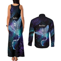Polynesian Tala Manta Ray Couples Matching Tank Maxi Dress and Long Sleeve Button Shirt Nowhere You Could Go That I Won't Be With You - Polynesian Pride