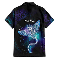 Polynesian Tala Manta Ray Family Matching Off Shoulder Short Dress and Hawaiian Shirt Nowhere You Could Go That I Won't Be With You - Polynesian Pride