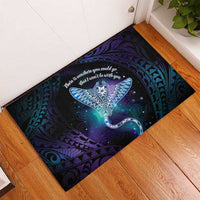 Polynesian Tala Manta Ray Rubber Doormat Nowhere You Could Go That I Won't Be With You - Polynesian Pride