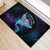 Polynesian Tala Manta Ray Rubber Doormat Nowhere You Could Go That I Won't Be With You - Polynesian Pride