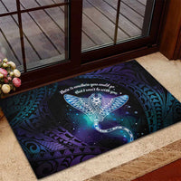 Polynesian Tala Manta Ray Rubber Doormat Nowhere You Could Go That I Won't Be With You - Polynesian Pride