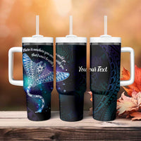 Polynesian Tala Manta Ray Tumbler With Handle Nowhere You Could Go That I Won't Be With You - Polynesian Pride
