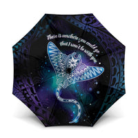 Polynesian Tala Manta Ray Umbrella Nowhere You Could Go That I Won't Be With You LT7 One Size Folded 11.42 inch Opened Diameter 37.4 inch Purple Teal - Polynesian Pride