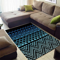 Maori Niho Taniwha Te Wheiao Area Rug Moana Blue - Polynesian Pride