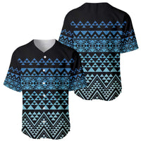 Maori Niho Taniwha Te Wheiao Baseball Jersey Moana Blue - Polynesian Pride