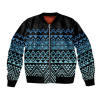 Maori Niho Taniwha Te Wheiao Bomber Jacket Moana Blue LT7 Unisex Blue - Polynesian Pride