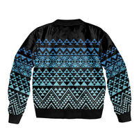 Maori Niho Taniwha Te Wheiao Bomber Jacket Moana Blue LT7 - Polynesian Pride