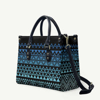 Maori Niho Taniwha Te Wheiao Leather Bag Moana Blue LT7 Blue - Polynesian Pride
