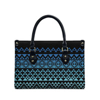 Maori Niho Taniwha Te Wheiao Leather Bag Moana Blue LT7 - Polynesian Pride
