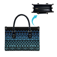 Maori Niho Taniwha Te Wheiao Leather Bag Moana Blue LT7 - Polynesian Pride