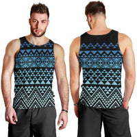 Maori Niho Taniwha Te Wheiao Men Tank Top Moana Blue - Polynesian Pride