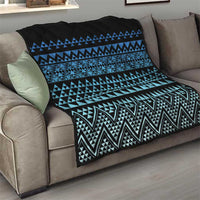 Maori Niho Taniwha Te Wheiao Quilt Moana Blue - Polynesian Pride