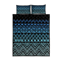 Maori Niho Taniwha Te Wheiao Quilt Bed Set Moana Blue - Polynesian Pride