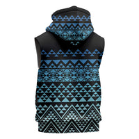 Maori Niho Taniwha Te Wheiao Sleeveless Hoodie Moana Blue - Polynesian Pride