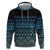 Maori Niho Taniwha Te Wheiao Zip Hoodie Moana Blue - Polynesian Pride