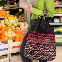 Maori Niho Taniwha Te Wheiao Grocery Bag Terracotta - Polynesian Pride