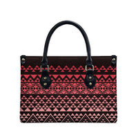 Maori Niho Taniwha Te Wheiao Leather Bag Terracotta LT7 - Polynesian Pride