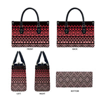 Maori Niho Taniwha Te Wheiao Leather Bag Terracotta LT7 - Polynesian Pride