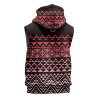 Maori Niho Taniwha Te Wheiao Sleeveless Zip Hoodie Terracotta - Polynesian Pride