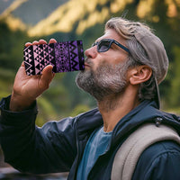 Maori Niho Taniwha Te Wheiao 4 in 1 Can Cooler Tumbler Waiporoporo - Polynesian Pride