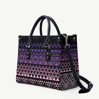 Maori Niho Taniwha Te Wheiao Leather Bag Waiporoporo LT7 Purple - Polynesian Pride