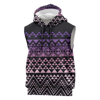 Maori Niho Taniwha Te Wheiao Sleeveless Hoodie Waiporoporo - Polynesian Pride