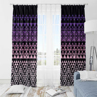 Maori Niho Taniwha Te Wheiao Window Curtain Waiporoporo - Polynesian Pride