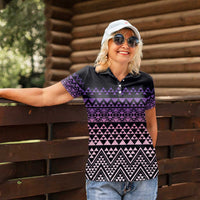 Maori Niho Taniwha Te Wheiao Women Polo Shirt Waiporoporo - Polynesian Pride