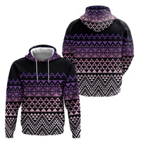 Maori Niho Taniwha Te Wheiao Zip Hoodie Waiporoporo - Polynesian Pride