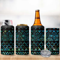 Maori Niho Taniwha Te Wheiao 4 in 1 Can Cooler Tumbler Paua Shell - Polynesian Pride