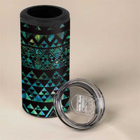 Maori Niho Taniwha Te Wheiao 4 in 1 Can Cooler Tumbler Paua Shell - Polynesian Pride