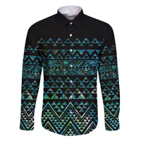 Maori Niho Taniwha Te Wheiao Family Matching Tank Maxi Dress and Hawaiian Shirt Paua Shell - Polynesian Pride