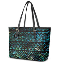 Maori Niho Taniwha Te Wheiao Leather Tote Bag Paua Shell - Polynesian Pride