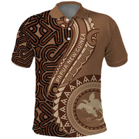 Papua New Guinea Oro Tapa Motif Polo Shirt Classic LT7 Brown - Polynesian Pride