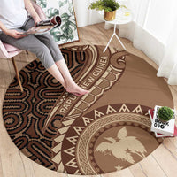 Papua New Guinea Oro Tapa Motif Round Carpet Classic LT7 - Polynesian Pride