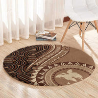 Papua New Guinea Oro Tapa Motif Round Carpet Classic LT7 - Polynesian Pride