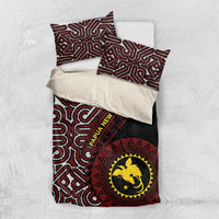 Papua New Guinea Oro Tapa Motif Bedding Set Special LT7 US Twin 172cm x 218cm Black - Polynesian Pride