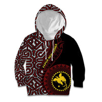 Papua New Guinea Oro Tapa Motif Kid Hoodie Special LT7 Hoodie Black - Polynesian Pride