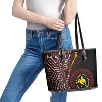 Papua New Guinea Oro Tapa Motif Leather Tote Bag Special