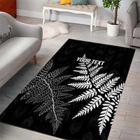 New Zealand Lawn Bowls Personalized Area Rug Wrap-Around Silver Fern - Polynesian Pride
