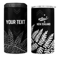 New Zealand Lawn Bowls Personalized 4 in 1 Can Cooler Tumbler Wrap-Around Silver Fern - Polynesian Pride