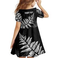 New Zealand Lawn Bowls Personalized Family Matching Off Shoulder Short Dress and Hawaiian Shirt Wrap-Around Silver Fern - Polynesian Pride
