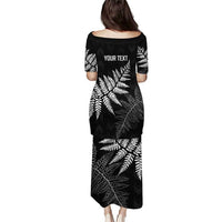 New Zealand Lawn Bowls Personalized Family Matching Puletasi and Hawaiian Shirt Wrap-Around Silver Fern - Polynesian Pride