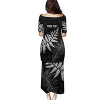 New Zealand Lawn Bowls Personalized Family Matching Puletasi and Hawaiian Shirt Wrap-Around Silver Fern - Polynesian Pride