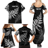New Zealand Lawn Bowls Personalized Family Matching Summer Maxi Dress and Hawaiian Shirt Wrap-Around Silver Fern - Polynesian Pride