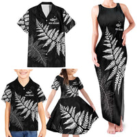 New Zealand Lawn Bowls Personalized Family Matching Tank Maxi Dress and Hawaiian Shirt Wrap-Around Silver Fern - Polynesian Pride