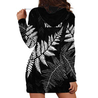New Zealand Lawn Bowls Personalized Hoodie Dress Wrap-Around Silver Fern - Polynesian Pride