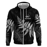 New Zealand Lawn Bowls Personalized Zip Hoodie Wrap-Around Silver Fern - Polynesian Pride