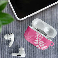 New Zealand Lawn Bowls Breast Cancer Personalized AirPods Case Wrap-Around Silver Fern LT7 - Polynesian Pride